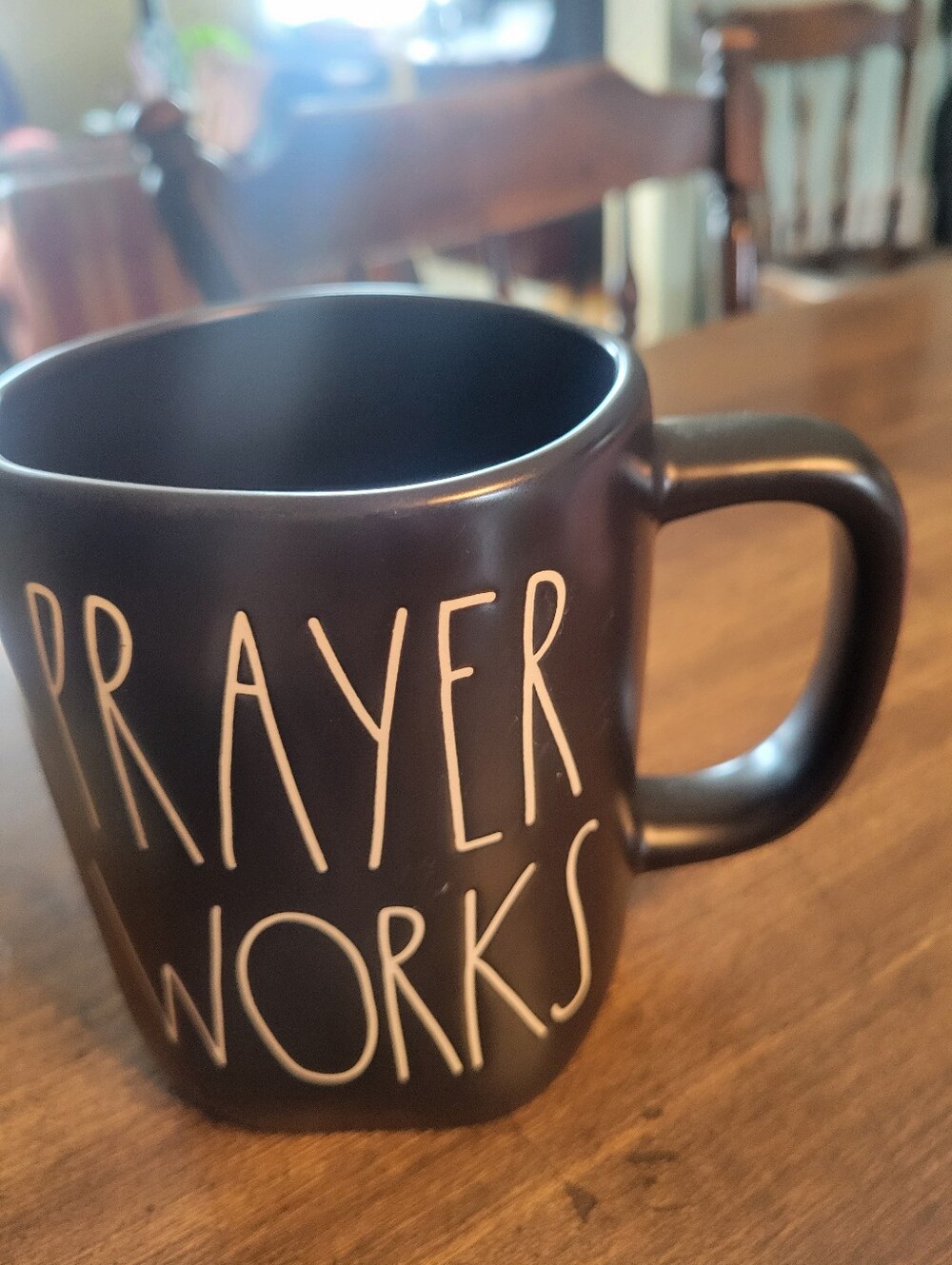 RAE DUNN Black Prayer Works Ceramic Coffee Mug - Home Dining